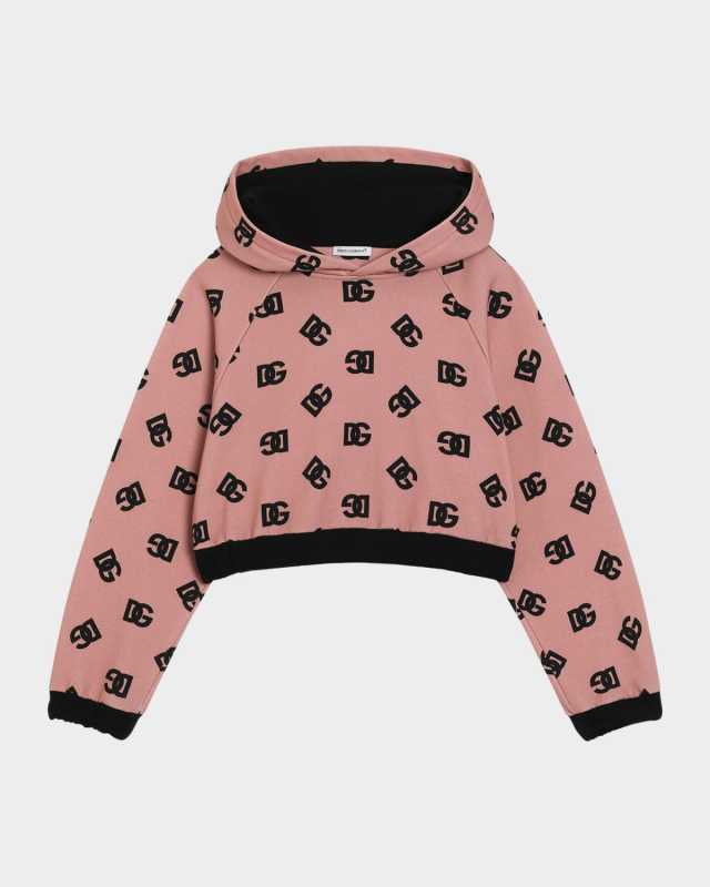 Girl's DG Logo-Print Hoodie, Size 4-6